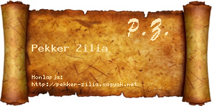 Pekker Zilia névjegykártya